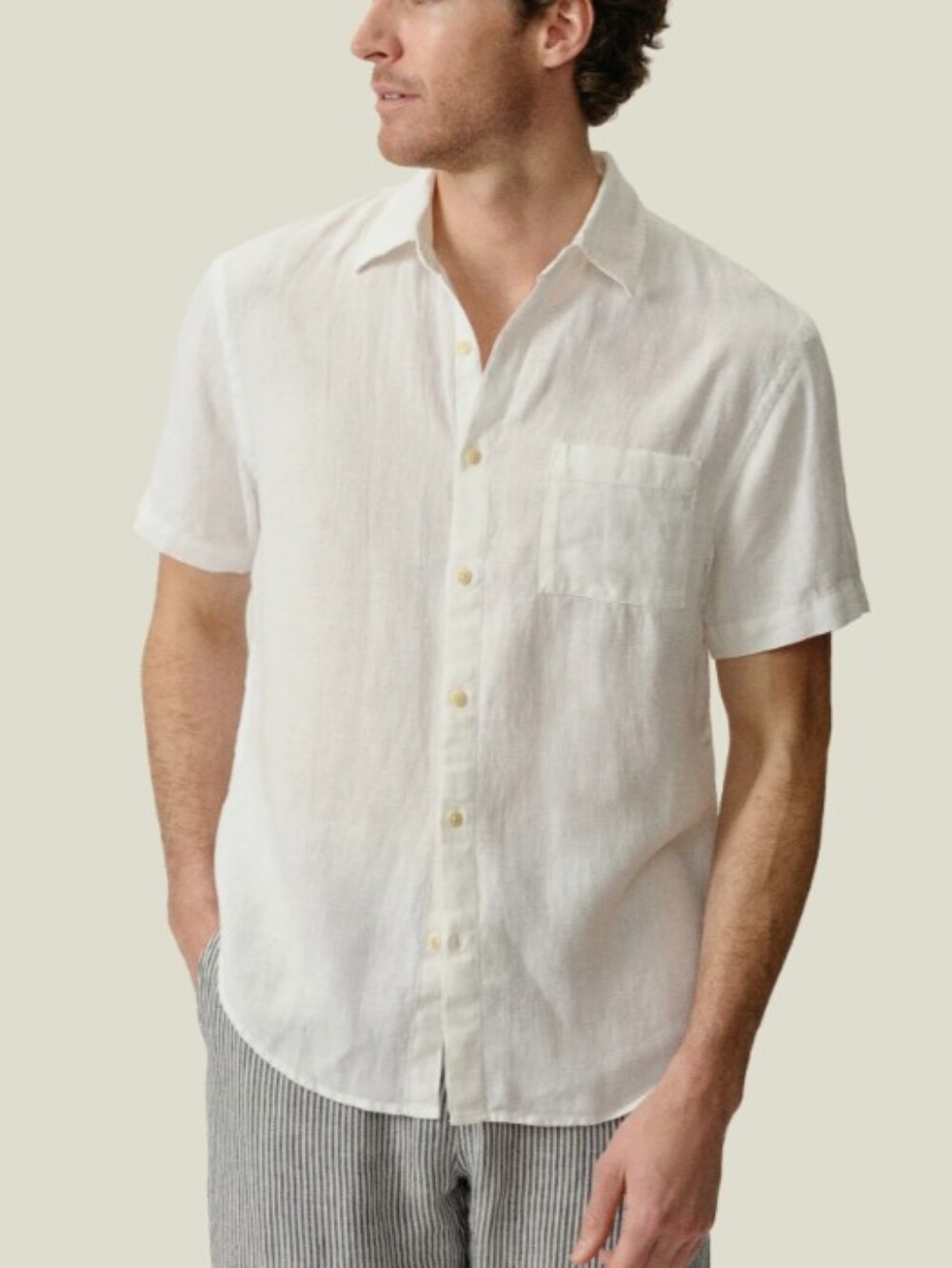 Alex Crane Linen Ola Button Down Short Sleeve